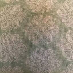 Floral Linen Cushion Cover Anoushka Green, Cream Fan Trim - thumbnail 2
