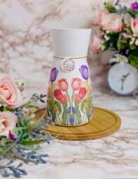 Handmade Decoupaged Glass Vase, Flower Vase, Tulips Vase, Wildflower Vase, Home Decor, Gift For Her, Gift Mum, Birthday Gift, New Home Gift - thumbnail 1