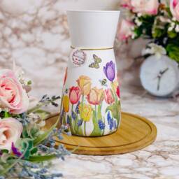 Handmade Decoupaged Glass Vase, Flower Vase, Tulips Vase, Wildflower Vase, Home Decor, Gift For Her, Gift Mum, Birthday Gift, New Home Gift - thumbnail 2