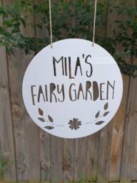 Personalised Fairy Garden Sign-Wall Hanging-Wall Art-Sign-Custom Name-Personalised Gift-Kids Gift-Cubby House-Fairy
