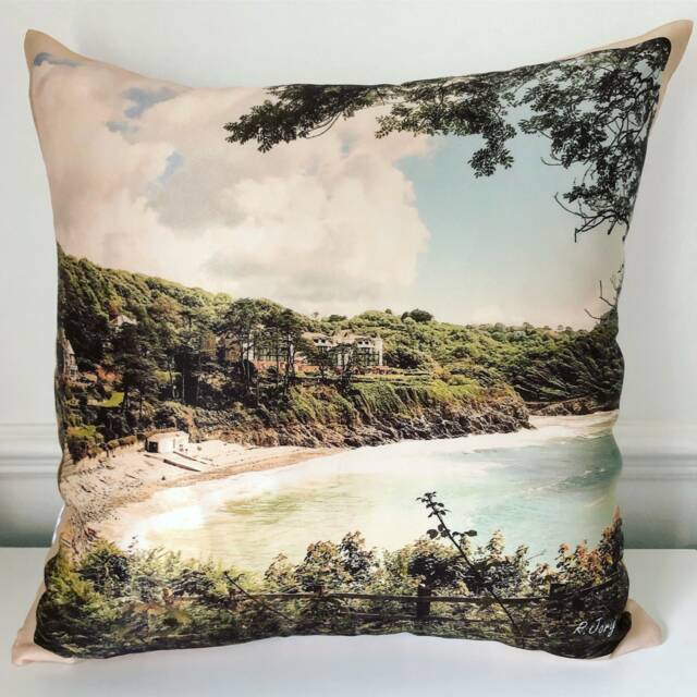 Decorative Cushion. Photo Art Print Of Caswell Bay, Gower By Rebecca Jory - image 1