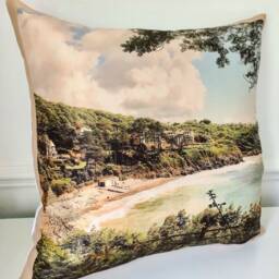 Decorative Cushion. Photo Art Print Of Caswell Bay, Gower By Rebecca Jory - thumbnail 2