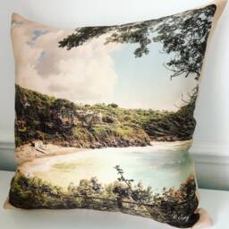 Decorative Cushion. Photo Art Print Of Caswell Bay, Gower By Rebecca Jory - thumbnail 3