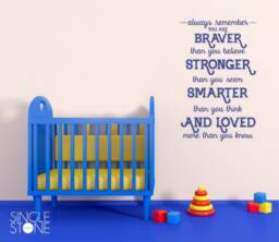 Nursery Always Remember Wall Decal Quote - Vinyl Text Sticker Art Custom Home Decor