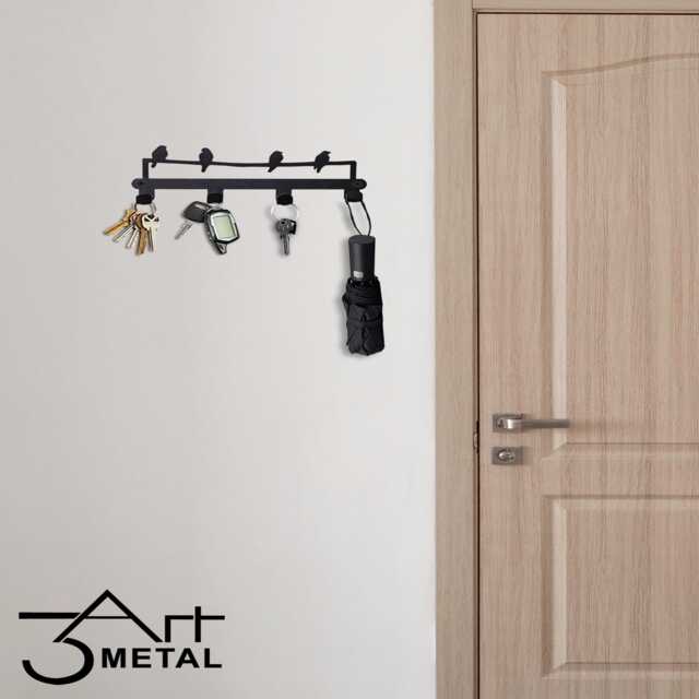 Bird Motif Metal Key Hanger Decorative Wall Organizer - image 1