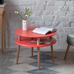 Round Coffee Table With Shelf Ufo 57cm Various Colors & Heights - thumbnail 3