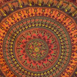 Indian Paisley Tapestry Burgundy Elephant Design Wall Hanging - thumbnail 4