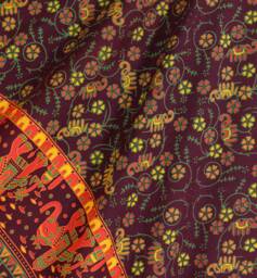 Indian Paisley Tapestry Burgundy Elephant Design Wall Hanging