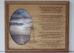 11x14 Memorial Sympathy - If Tears Could Build A Stairway Light House Custom Wood Photo-Picture Mat Collage Insert For Frame - thumbnail 1