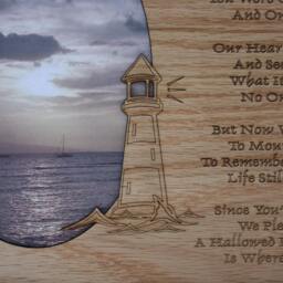 11x14 Memorial Sympathy - If Tears Could Build A Stairway Light House Custom Wood Photo-Picture Mat Collage Insert For Frame - thumbnail 2
