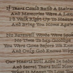 11x14 Memorial Sympathy - If Tears Could Build A Stairway Light House Custom Wood Photo-Picture Mat Collage Insert For Frame - thumbnail 3