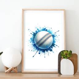 Blue Cricket Print Set - 3 Posters - Watercolour Wall Art Gift For Lover Room Artwork Boys Decor - thumbnail 2