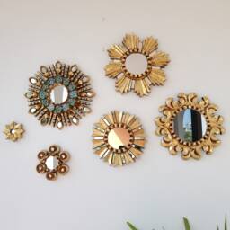 "Peruvian Mirrors ""Turquoise Fan" - thumbnail 1