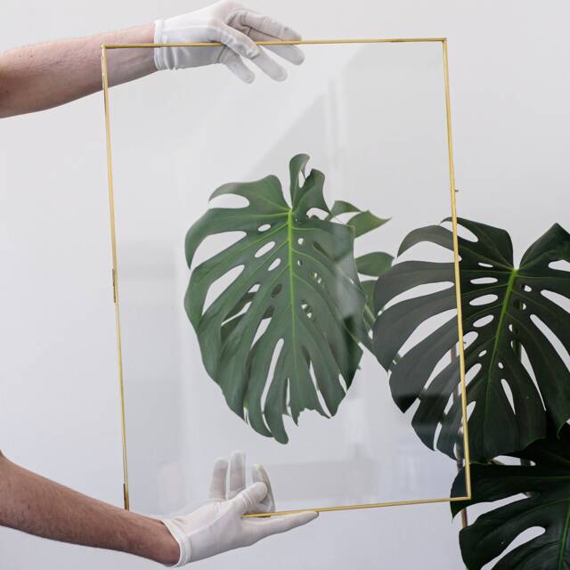 Pressed Flower Floating Glass Frame Brass Gold Large Wall Hanging Photo Picture Double Bilderrahmen Vertical Horizontal Portrait Landscape - image 1