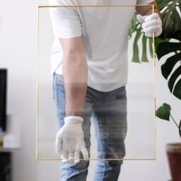 Pressed Flower Floating Glass Frame Brass Gold Large Wall Hanging Photo Picture Double Bilderrahmen Vertical Horizontal Portrait Landscape - thumbnail 3