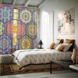 Set Of 2 Blackout Curtains, Room Divide Screen Wall Panel, Far East - thumbnail 2