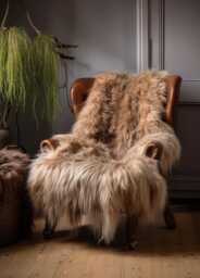 Fluffy Icelandic Sheepskin Rug - Natural Soft Wool Throw For Sofa, Chair Or Bedroom Decor - thumbnail 1