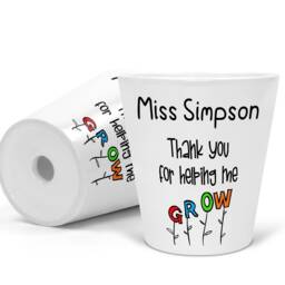 Personalised Teacher Flower Pot, Custom Gift Plant Planter, Nursery Appreciation Gift, Thank You Present Ta Assistant - thumbnail 2