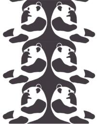 Curtain Panel Black White Panda Bear Modern Home Decor Cafe Curtain Kitchen Valance , Pillows Runner Napkins Available, Great Gift - thumbnail 1