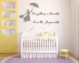Mary Poppins Quote Wall Decal Nursery Cartoon Art 18Mp - thumbnail 1