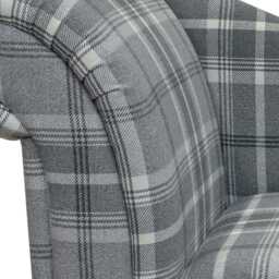 Luxe Grey Tartan Chaise Longue - Dove Plaid Wool Effect Sofa Lounger Handmade in Britain - thumbnail 3