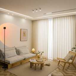 Custom Curtains Beige Net Sheer Voile Curtain For Bedroom Living Room - thumbnail 4