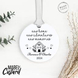 New Home Gift, Personalised Ornament, Tree Decoration, Bauble, Couples Gifts, Decoration - thumbnail 1