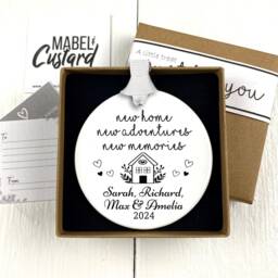 New Home Gift, Personalised Ornament, Tree Decoration, Bauble, Couples Gifts, Decoration - thumbnail 2