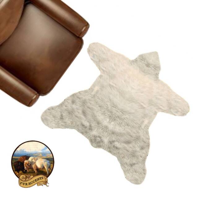 Faux Fur Bear Skin Rug - Brown Animal Pelt Shape, Plush Throw - image 1