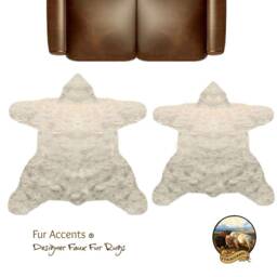 Faux Fur Bear Skin Rug - Brown Animal Pelt Shape, Plush Throw - thumbnail 3