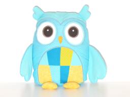 Plush Animal, Owl Pillow, Custom Pillow Case & Cushion, Coastal Blue Yellow Nursery - thumbnail 1