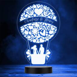 Hot Air Balloon Valentine's Day Personalised Gift Colour Changing Night Light - thumbnail 1