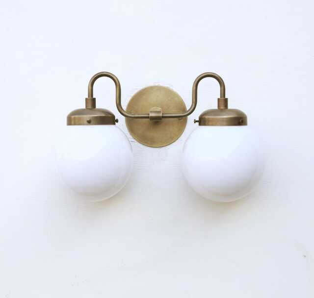 Bathroom Vanity, Vanity Fixture, Mid Century Brass Wall Sconce Light, Ul Listed, No.0426 - image 1