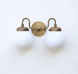 Bathroom Vanity, Vanity Fixture, Mid Century Brass Wall Sconce Light, Ul Listed, No.0426 - thumbnail 1