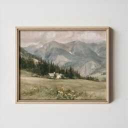 Blue Mountain Poster, Alpine Landscape Print, Nature Wall Art, Paper - thumbnail 3