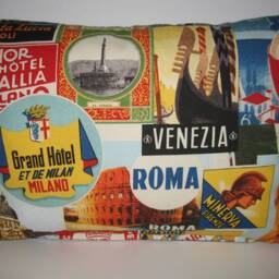 Large Decorative Cushion Cover Roma Venezia Italia Rome Holiday Sea Relaxation Rest Beach Italy Chill Cotton & Denim Fabric Holidays - thumbnail 3