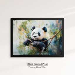 Panda Abstract Oil Painting Framed Print & Canvas Large Sizes Wall Art Poster Animal Home Decor Interior Gift Idea - thumbnail 2