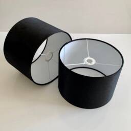 New Hq Modern Black Velvet Table & Ceiling Lamp Shade Pendant Multi Sizes & Drum, Hexagon, Round Square, Tapered - thumbnail 3