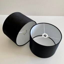New Hq Modern Black Velvet Table & Ceiling Lamp Shade Pendant Multi Sizes & Drum, Hexagon, Round Square, Tapered - thumbnail 2