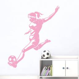 Women's Footballer Wall Sticker, Female Football Decal Girls Bedroom Decor, Football Decals, Football Stickers, Football Art - thumbnail 3