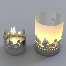 G??ttingen Skyline Gift Tube Shadow Play Candle - Silhouette Projection Of Landmarks Ideal Souvenir For Fans - thumbnail 3