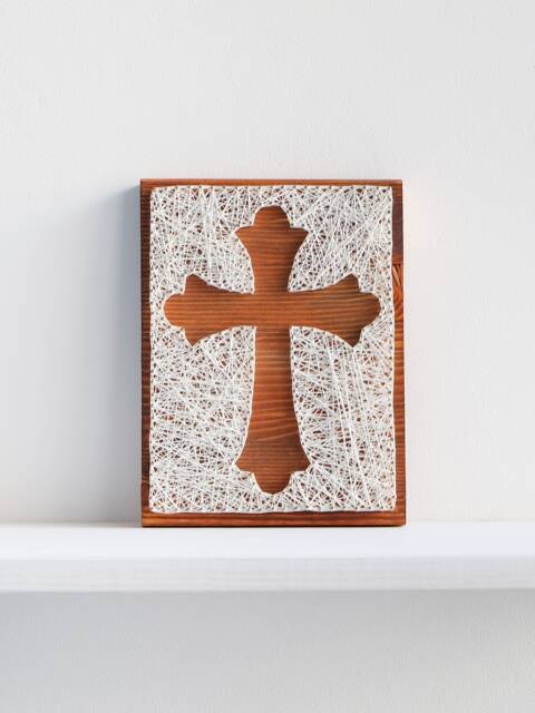 Christian Cross Wall Art - Rustic Wood Faith Home Decor Baptism Or Confirmation Gift - image 1
