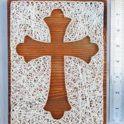Christian Cross Wall Art - Rustic Wood Faith Home Decor Baptism Or Confirmation Gift - thumbnail 3