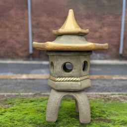 Bronze Pagoda Ornament Oriental Temple Sculpture Concrete Zen Garden Lantern Stone Statue Handmade Asian Decor Spiritual Gift