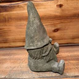 Stone Garden Detailed Thinking Gonk Pixie Gnome Hairy Beard Hat Statue Ornament - thumbnail 4
