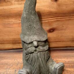 Stone Garden Detailed Thinking Gonk Pixie Gnome Hairy Beard Hat Statue Ornament - thumbnail 2
