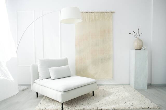Pearl - Handwoven Wool Wall Hanging Neutral Scandinavian Tapestry - image 1