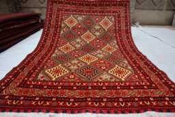 4'10x6'10 New Luxury Mazari-E-Sharif Rug, Afghan Mazari Handmade Area Rug - Medallion Turkish Geometric Rug, For Livingroom