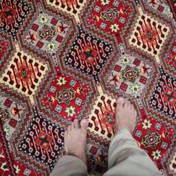 4'10x6'10 New Luxury Mazari-E-Sharif Rug, Afghan Mazari Handmade Area Rug - Medallion Turkish Geometric Rug, For Livingroom - thumbnail 3