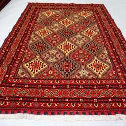 4'10x6'10 New Luxury Mazari-E-Sharif Rug, Afghan Mazari Handmade Area Rug - Medallion Turkish Geometric Rug, For Livingroom - thumbnail 2